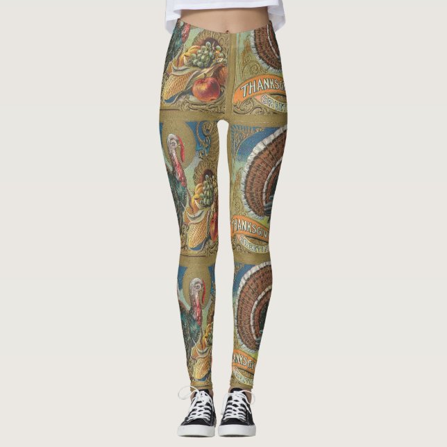 Leggings Thanksgiving vintage Turquie (Devant)