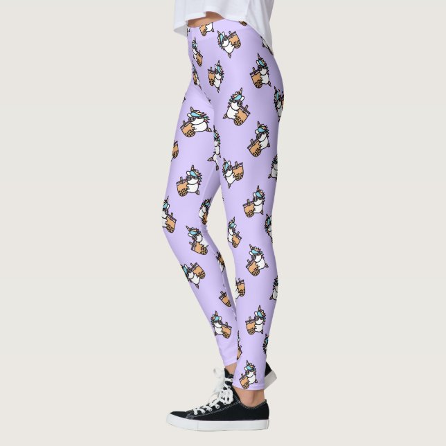 Leggings Thé à bulle mûre et licorne (Gauche)