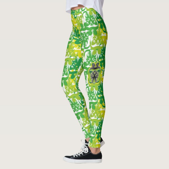 LEGGINGS THE WILD BOAR EATS APPLES BY MASANSER (Gauche)