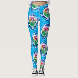 Leggings Théière à fleurs