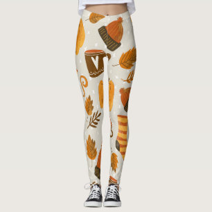 Leggings Thème d'automne Motif en mosaïque
