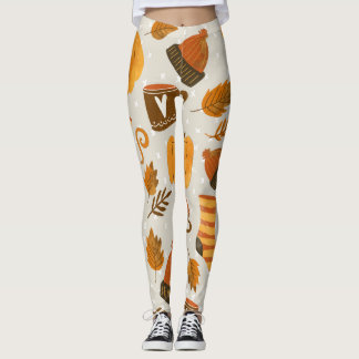 Leggings Thème d'automne Motif en mosaïque