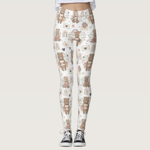 Leggings Thème d'ours en peluche neutre pour Baby Shower