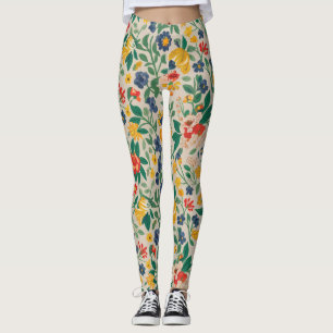 Leggings thème fleuri