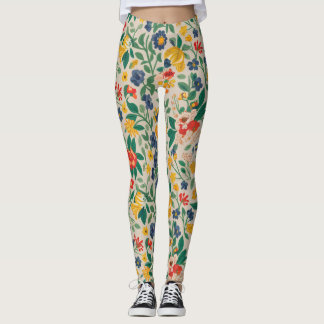 Leggings thème fleuri