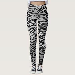Leggings Tigre noir d'argent pour imprimer les jambes des f