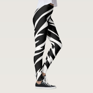 Leggings tigre noir et blanc - Imprimé Yoga animal