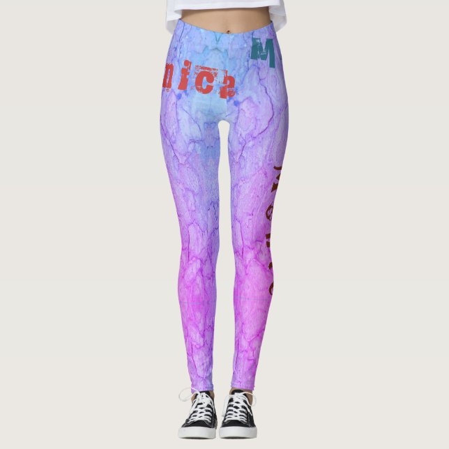 Leggings Tissages de nom personnalisé (Devant)
