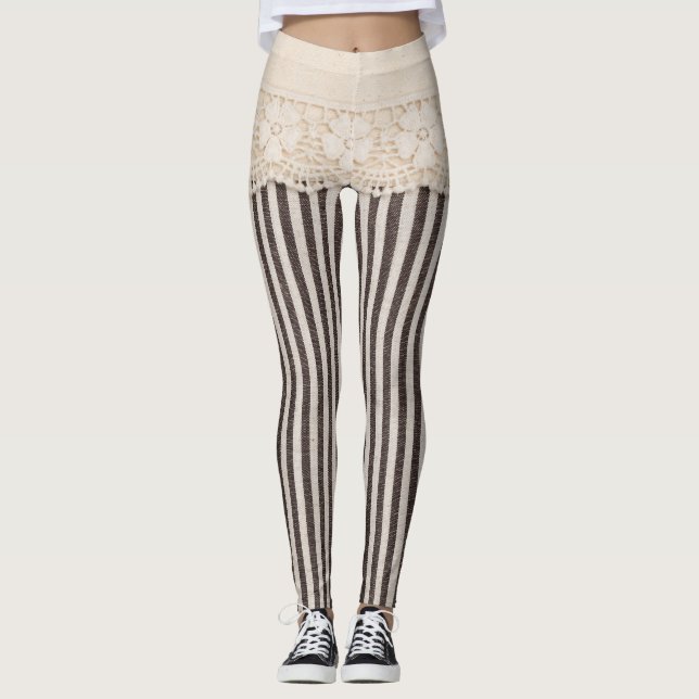 Leggings Tissu dentelle texture textile, motif arrière - pl (Devant)