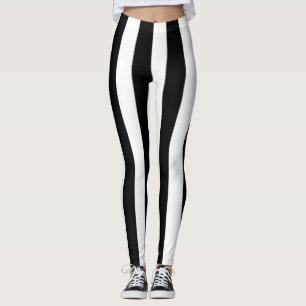 Leggings Tongs à rayures noires et blanches