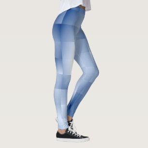 Leggings Tons bleus rêveurs dans un motif carré
