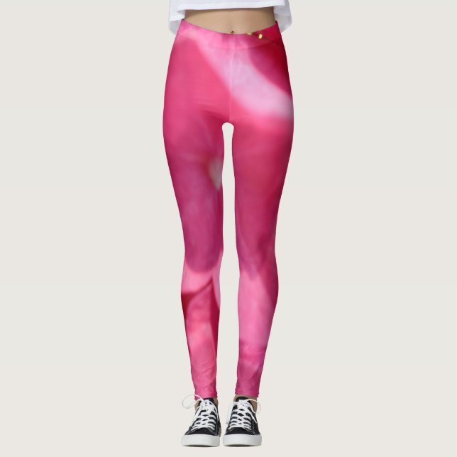 Leggings Tons de fleurs roses Photographie florale (Devant)