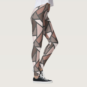 Leggings Tons de motif en vitrail marron