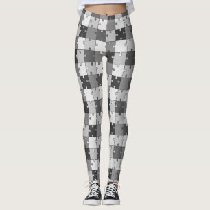 Leggings Tons espiègles de gris de casse-tête