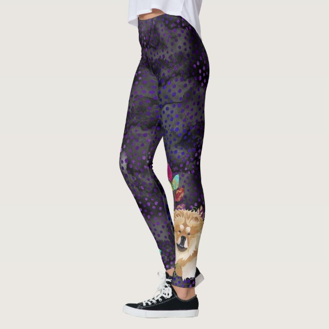 Leggings Tons (pourpres/magenta) de bouffe de DAEJA vu (Gauche)