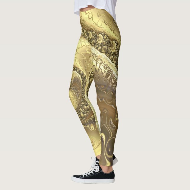 Leggings Tons tendance de Motif de torsades d'or (Gauche)