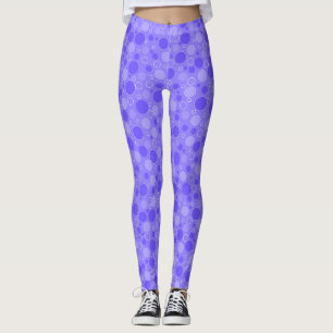 Leggings Tons violets Lilac avec pois en sixtie rétro