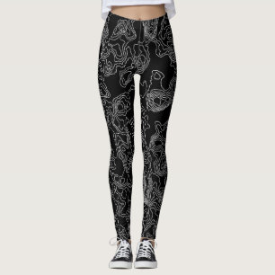 Leggings topographiques monochromes