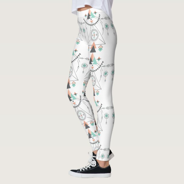 Leggings Totem géométrique tribal coloré (Gauche)