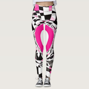 Leggings Tourbillon Rose : Une Descente Damier