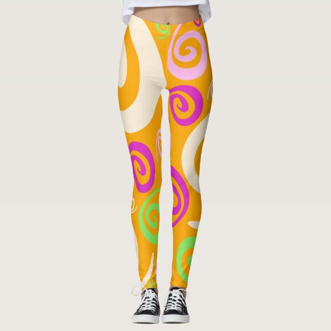 Leggings Tourbillons Abstraits (Devant)