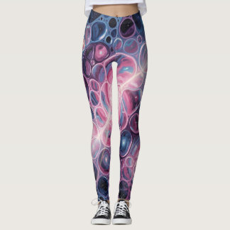 Leggings Tourbillons de galaxie cosmique avec art abstrait