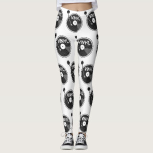 Leggings Tourne-disque de disques de vinyle rétro