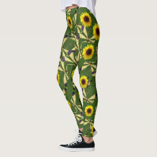 Leggings Tournesol vert de la forêt Dragenfly