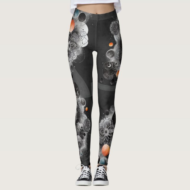 Leggings tout-imprimé "Geometric Grid Funk" (Devant)