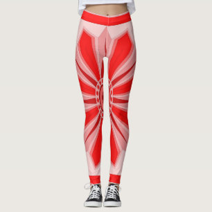 Leggings tout-sur-impression avec art rouge