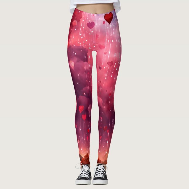 Leggings tout-sur-impressionÉlégance Heartbeat" (Devant)