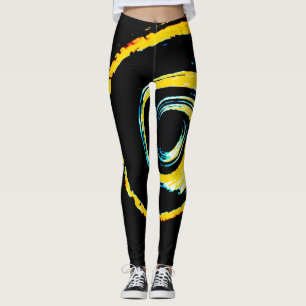 Leggings Toutes les légendes imprimées avec Twirl jaune sur