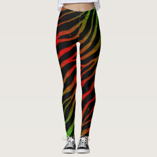 Leggings Tracées SpaceTime arrachées - Vert/Rouge