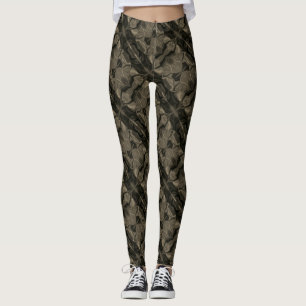 Leggings Traços e formes marrom muito escuro e tons claros