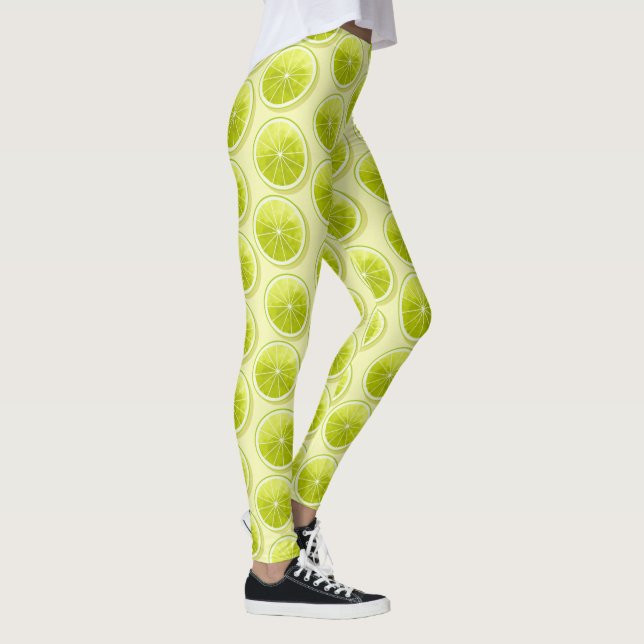 Leggings Tranches de chaux sur Jaune clair (Droite)