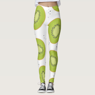 Leggings Tranches de fruits Kiwi, illustration transparente