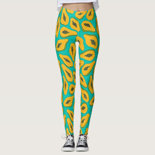 Leggings Tranches de papaye turquoise
