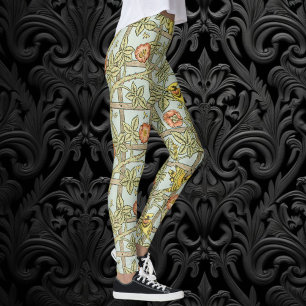 Leggings Trellis par William Morris, textile de jardin vint
