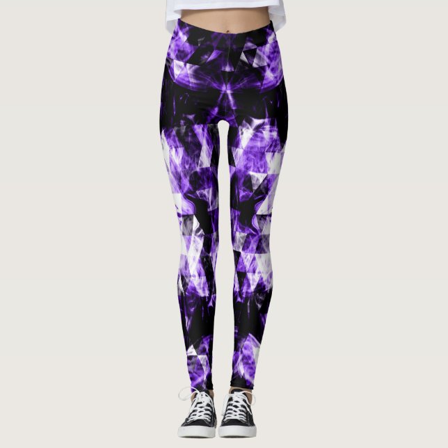 Leggings Triangle brillant violet ultra-violet électrisant (Devant)