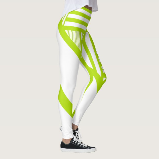Leggings Triangle en Lime Vert et Blanc (Droite)