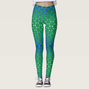 Leggings Triangle.Motif.shade.bleu.01 BG vert