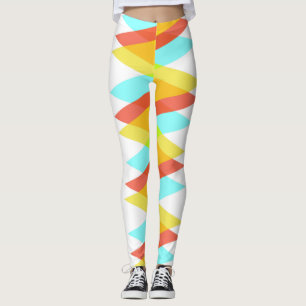 Leggings Triangles jaunes, rouges et bleus cadets