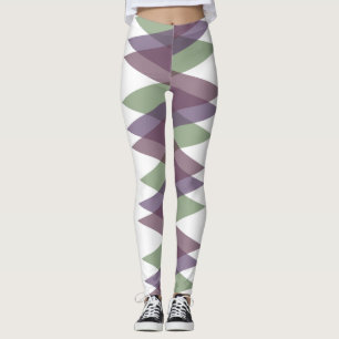 Leggings Triangles mauve et vert