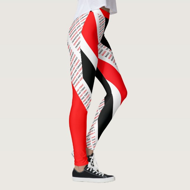 LEGGINGS TRINIDAD & TOBAGO RED WHITE & BLACK T&T PATRIOT (Droite)