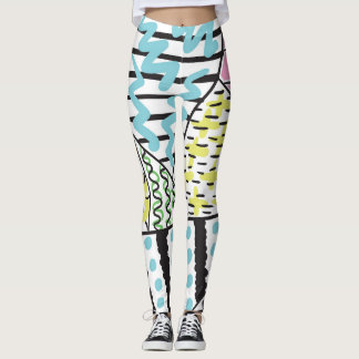 Leggings Trois Abstraits : Art Arrière - plan Dessiné À La