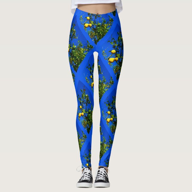 Leggings Trois guêtres siciliennes de citrons (Devant)