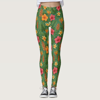 Leggings Tropical/Hawaii patterned floral