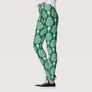 Leggings Tropical Monstera Fête de Mariage de Pickleball
