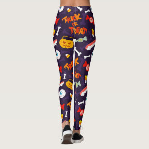Leggings Trou ou traiter mignon Monstres Citrouilles Hallow
