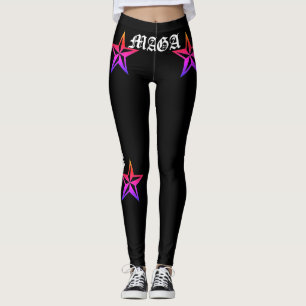 LEGGINGS TRUMP ! MAGA ! TATTOO RAINBOUR STARS NAUTIQUES, NO